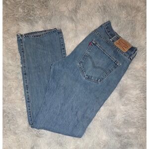 Blank Tab Levis 501 Original Fit Jeans Mens 38x34 Blue Denim Button